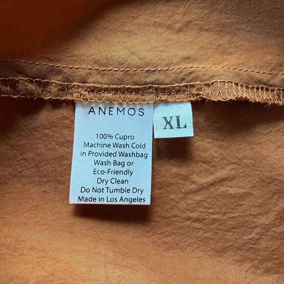 NWT ANEMOS The KM Japanese Washed Cupro Open Back Mini Dress in Rust Size XL - Picture 10 of 14